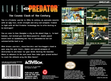 Alien vs Predator (USA) box cover back